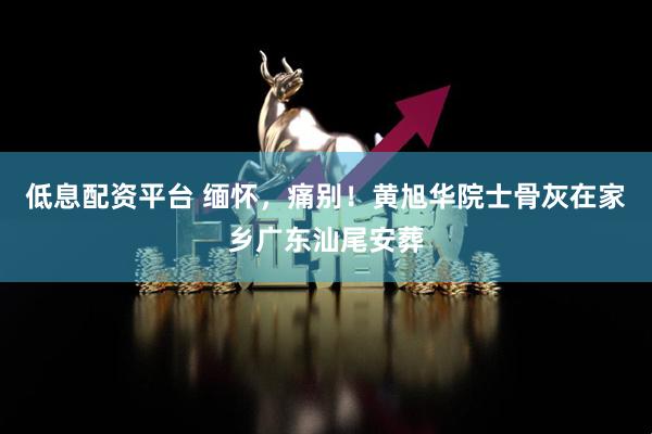 低息配资平台 缅怀，痛别！黄旭华院士骨灰在家乡广东汕尾安葬